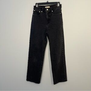 Madewell Pants Womens 25 Black Denim Jeans Perfect Vintage Wide-Leg High Rise
